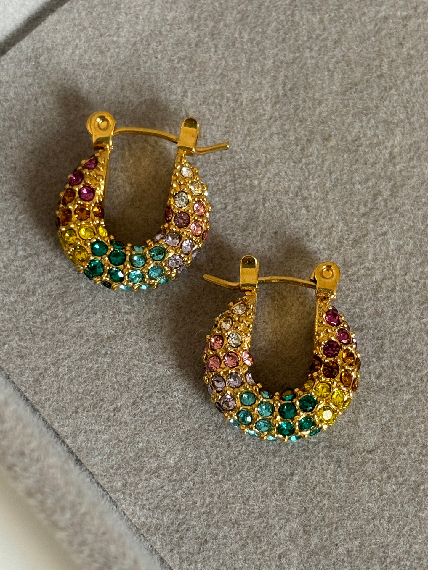 Zircon Hoop Earrings (Colored)