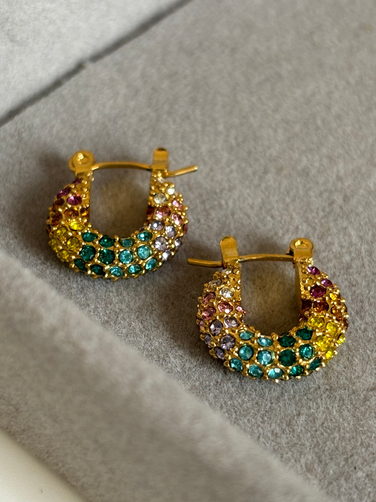 Zircon Hoop Earrings (Colored)